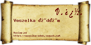 Veszelka Ádám névjegykártya